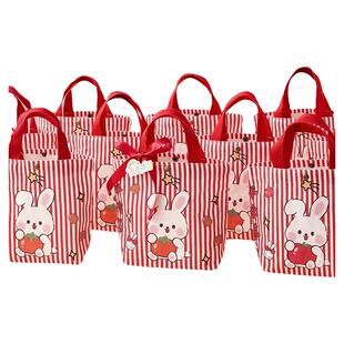 儿童伴手礼帆布包小学生儿童周岁生日礼品袋幼儿园礼物回礼手提袋