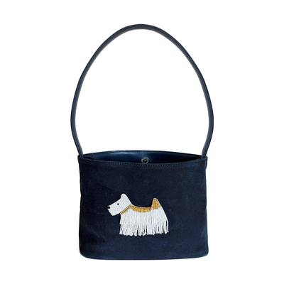 BeanAndBean手工串珠单肩包 仿麂皮绒高级感四季单肩包 旅游百搭