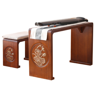 实木古琴桌凳仿古中式书法桌古筝桌子禅意练字国学桌茶桌共鸣琴桌