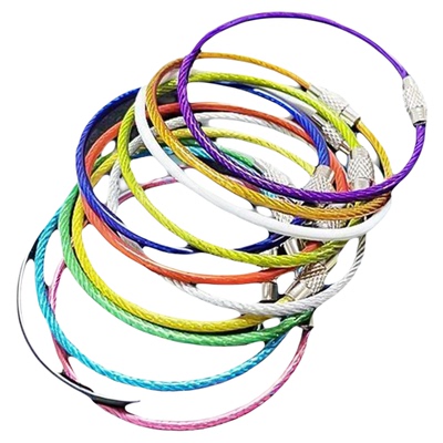 钢丝钥匙扣钢丝绳钥匙环不锈钢钢丝圈分类彩色圈环防丢小圈钥匙链