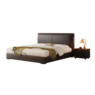 政府补贴蓝色理想复古风轻薄床头带感应灯2026新款小黑牛储物大床