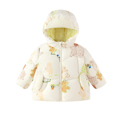 巴拉巴拉婴儿羽绒服女童加厚上衣宝宝鹅绒外套短款儿童冬装童装小