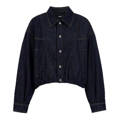 ONLY花苞下摆夹棉宽松牛仔外套