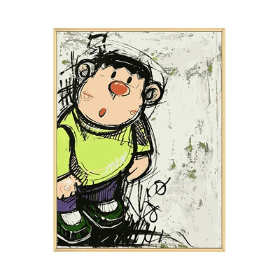 胖虎diy数字油画涂鸦风装饰画