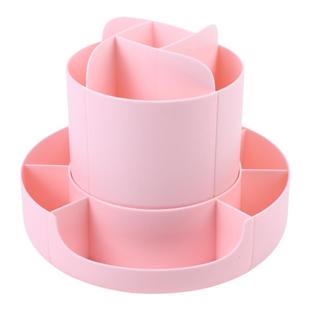 学生桌面笔筒两层小型双层旋转笔筒美术生笔架收纳盒大容量可爱文具笔架女孩书桌笔桶女生男孩创意多功能