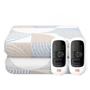 彩虹电热毯家用双人双控四温区电褥子上下左右控温官方旗舰店正品