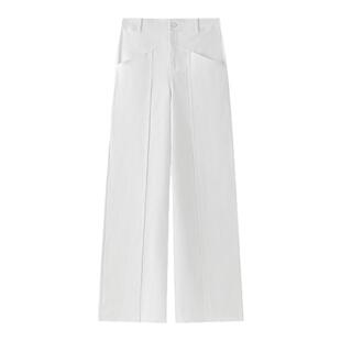 VIKTORIACHAN24/25秋冬成衣系列 层叠设计直筒棉质牛仔长裤