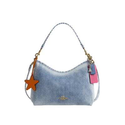 COACH/蔻驰官方 奥莱Laurel女单宁牛仔单肩斜挎手提包流浪包CEF26