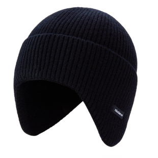 MISSION UV纯羊毛保暖毛线帽男女同款针织帽户外护耳防寒帽子男冬