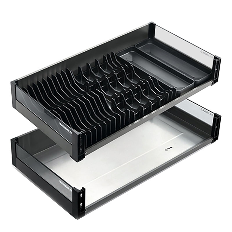 悍高希勒3.0黑晶玻璃抽屉拉篮
