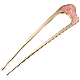 简约现代金属U型发簪高级感后脑勺丸子头盘发簪子神器发钗发饰品