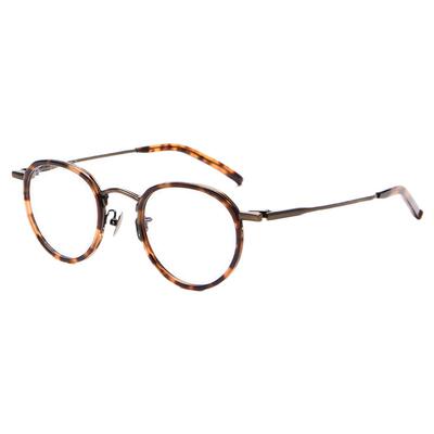 9999同款逆R铰链日系纯钛镜框全钛玳瑁小框近视眼镜复古文艺M43