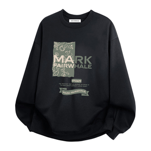 马克华菲黑色重磅男款卫衣春季宽松休闲衣服2026新款潮牌男装外套