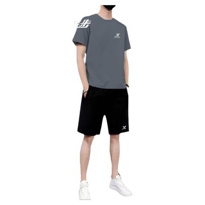 特步速干透气健身运动套装男