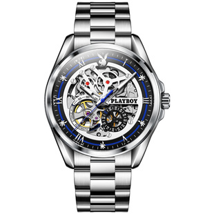 官方旗舰店正品牌双面镂空手表机械表男士全自动防水钢带名款十大