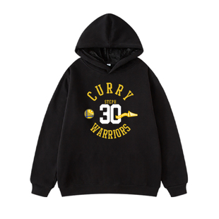 美式宽松宽松勇士队训练球衣库里儿童篮球卫衣连帽外套秋加绒童装