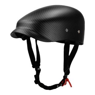 新国标A类复古摩托踏板车头盔骑行瓢盔电动车碳纤维夏盔贝雷帽夏