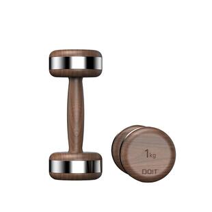 动腾哑铃木质精钢1-10kg黑胡桃红樱桃木哑铃男女通用力量训练