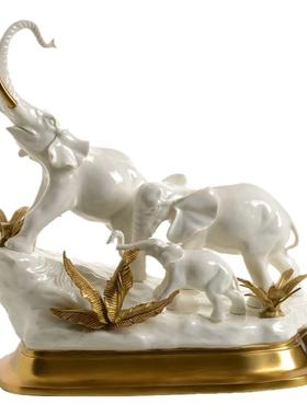 陶瓷三阳开泰别墅客厅玄关摆件