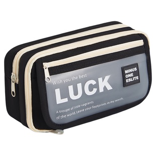 字母印花翻盖笔袋ins高颜值学生2025新款铅笔盒大容量耐脏文具盒