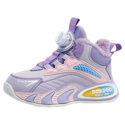 巴布豆加绒加厚保暖女童运动鞋