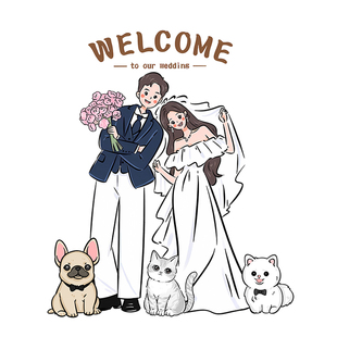 结婚海报装饰订婚diy定制人型漫画卡通定制立牌婚礼迎宾结婚kt板