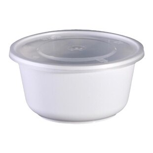 一次性塑料碗外卖360ml圆形打包盒注塑加厚餐盒汤粉面冰粉专用碗