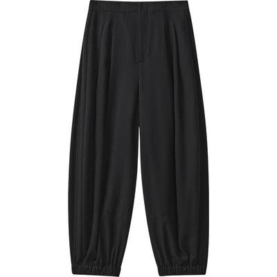 播商场同款黑色束脚休闲裤女24春秋通勤宽松阔腿裤BDR3KD1868