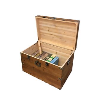实木复古收纳箱杂物储物箱子整理箱子定制带锁家用木盒子衣帽箱子