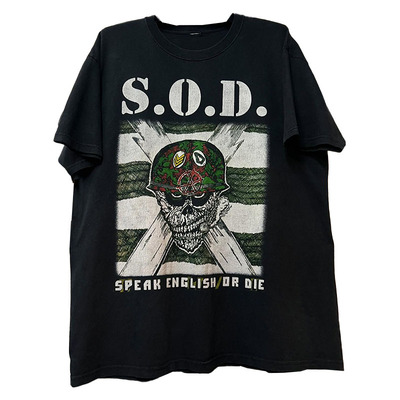 SOD朋克暗黑小众设计感纯棉半袖