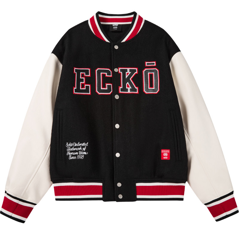 ecko红犀牛美式撞色棒球服夹克