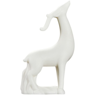 白瓷小鹿  禅意摆件 一鹿向前 迷你陶瓷创意家居装饰摆设小工艺品