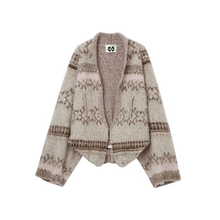 任敏/吴谨言/徐若晗同款MEDIUM WELL 25秋冬 燕麦绒落肩针织外套