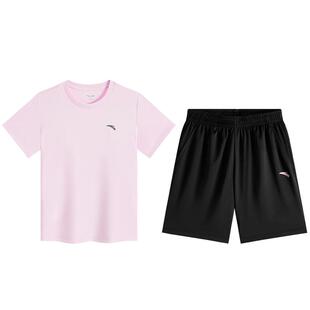 安踏儿童女童针织运动套装2026夏季新款透气中大童户外休闲两件套