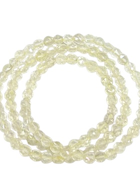天然柠檬黄水晶刻面三圈手串百搭