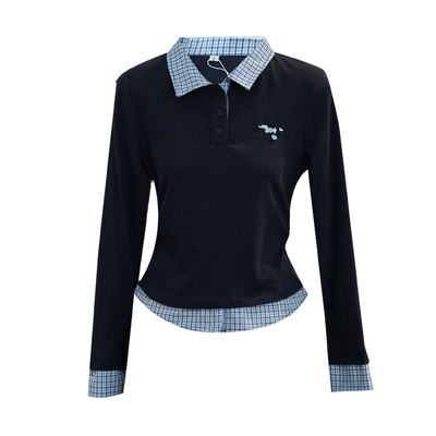 polo领长袖t恤少女秋2025新款