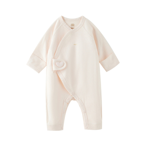 米乐熊新生儿外出服长袖打底衣纯棉无骨服婴儿宝宝绑带哈衣服春秋