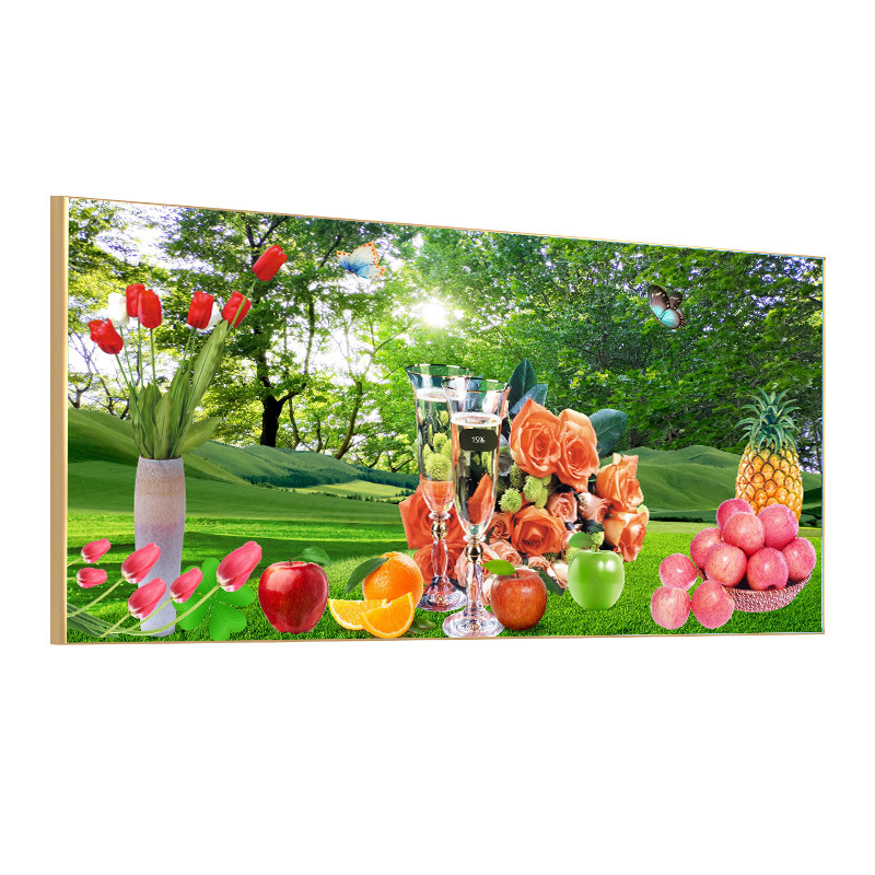 现代简约花卉水果装饰画客厅餐厅挂画晶瓷单幅有框画餐桌背景墙画