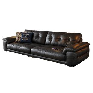 帕沙曼云朵真皮沙发小户型客厅头层牛皮复古风设计师2026新款中古