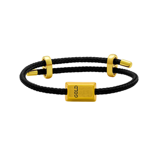 新款转运珠金砖黄金手链男款足金999电黑金女款纯金金条情侣礼物