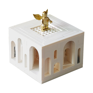 原创好玩的积木《隐秘的盒子》白色小颗粒拼搭创意玩具套娃礼物