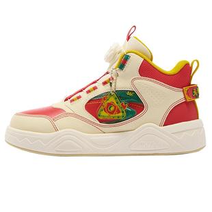 361度童鞋儿童板鞋高帮男童鞋子2026新款男孩运动鞋新年红色年鞋