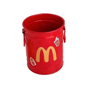 美式复古创意桌面摆件笔筒办公室高颜值麦门可爱学生文具收纳粉色红色绿色