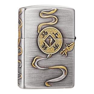 【自营】zippo打火机马上有钱官方正品煤油防风浮雕男士收藏礼物