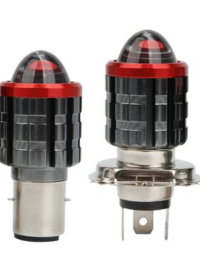 宽压9-85V摩托车led超亮强光H6双爪BA20D三爪H4电动车带透镜灯