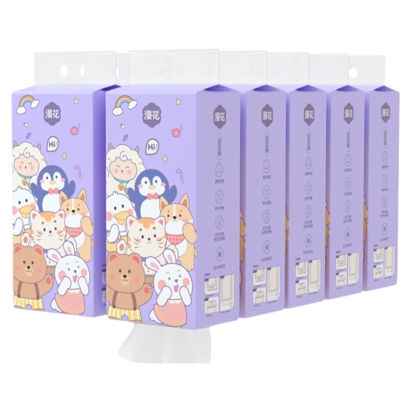 漫花挂抽纸巾抽纸家用整箱实惠装悬挂式厕纸擦手面巾纸卫生纸