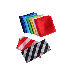 北方魔术道具薄真丝丝巾 45*45 红黄蓝绿黑白粉斑马丝巾出棒舞台