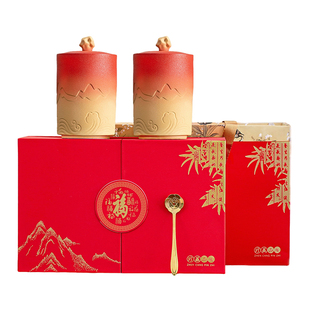 高档茶叶包装礼盒空盒半斤通用红茶绿茶白茶礼品盒陶瓷茶罐高级感