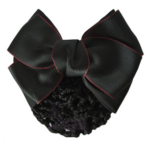 职业头花带网兜盘头发网蝴蝶结工作头饰酒店服务员银行大号粗网兜