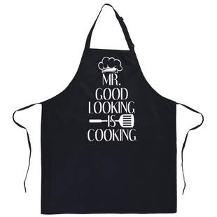 厨房家用围裙定制logo印字防泼水纯棉男女工作服餐厅烘焙奶茶专用